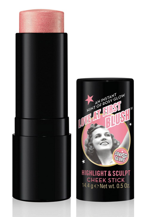 SOAP AND GLORY LOVE AT FIRST BLUSH HIGHLIGHT AND SCULPT CHEEK STICK PINK POP AND PEARL